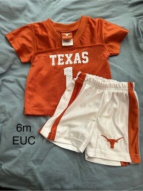 Texas Longhorns Orange Baby Jersey & White Shorts Set